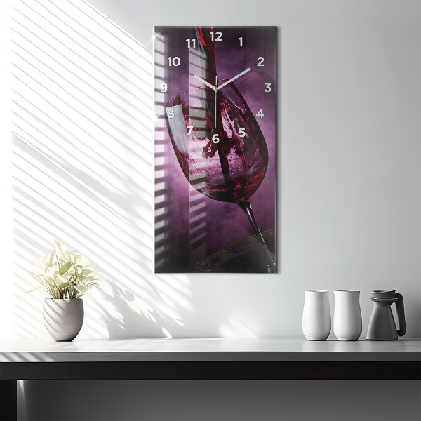 Horloge rectangulaire verticale Verre à vin