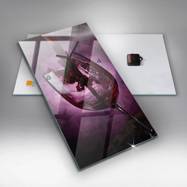 Horloge rectangulaire verticale Verre à vin