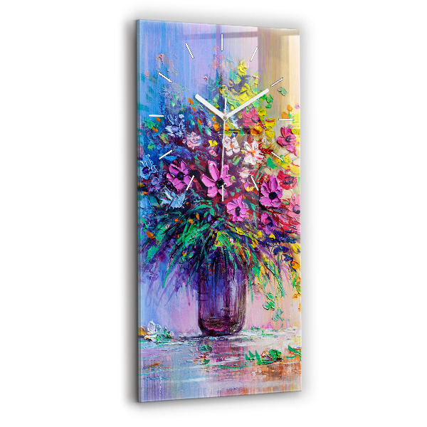 Horloge murale verticale Fleurs dans un vase