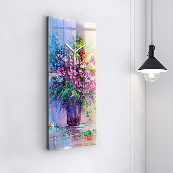 Horloge murale verticale Fleurs dans un vase