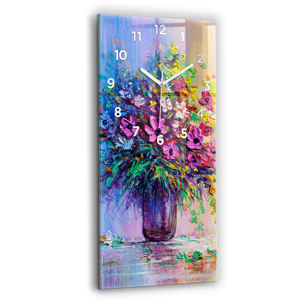 Horloge murale verticale Fleurs dans un vase