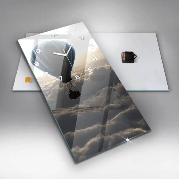 Horloge rectangulaire verticale Ballon dans le ciel