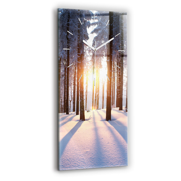 Horloge rectangulaire verticale Forêt du coucher du soleil