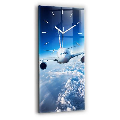Horloge rectangulaire verticale Avion et nuages