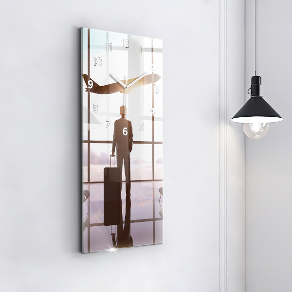 Horloge rectangulaire verticale 'Homme à l''aéroport'