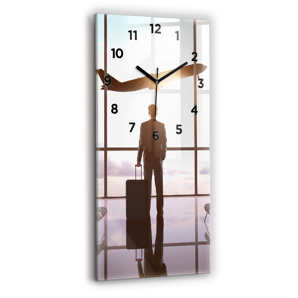 Horloge rectangulaire verticale 'Homme à l''aéroport'