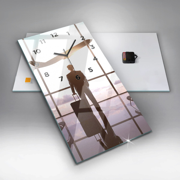 Horloge rectangulaire verticale 'Homme à l''aéroport'