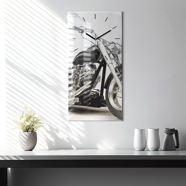 Horloge rectangulaire verticale Moto noire
