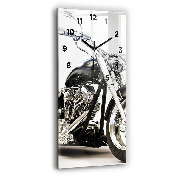 Horloge rectangulaire verticale Moto noire