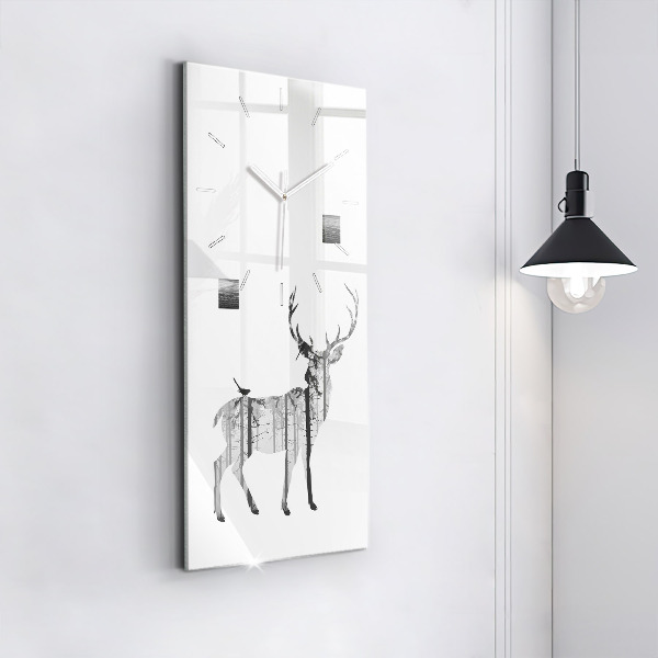 Horloge rectangulaire verticale 'Silhouette d''un cerf Forêt'