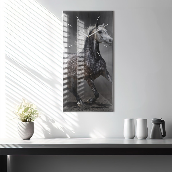 Horloge rectangulaire verticale Cheval au galop