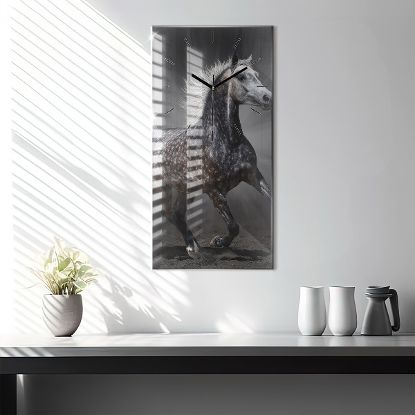 Horloge rectangulaire verticale Cheval au galop