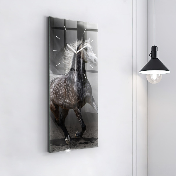 Horloge rectangulaire verticale Cheval au galop