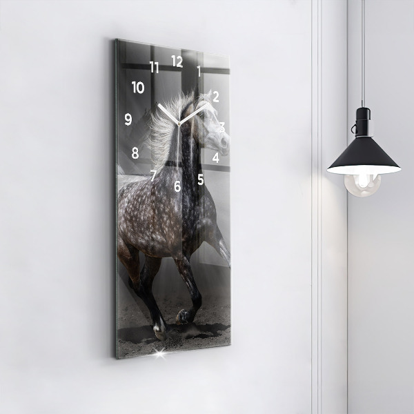 Horloge rectangulaire verticale Cheval au galop