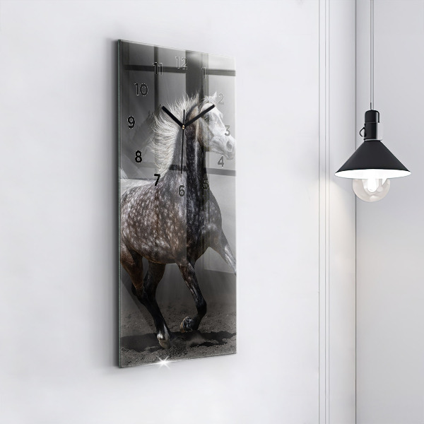 Horloge rectangulaire verticale Cheval au galop