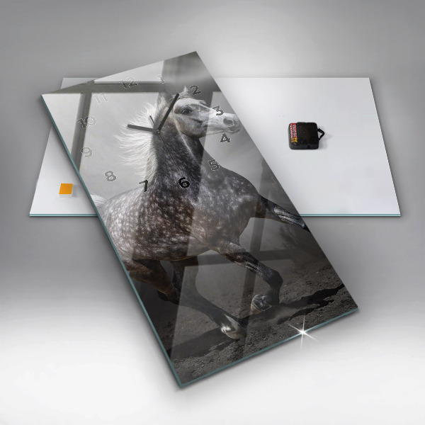 Horloge rectangulaire verticale Cheval au galop