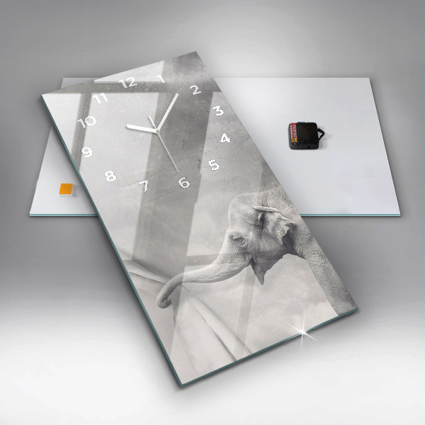 Horloge rectangulaire verticale Éléphant