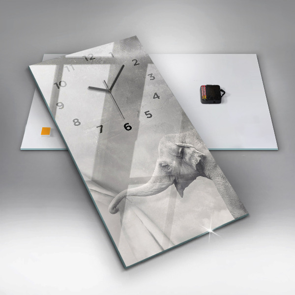 Horloge rectangulaire verticale Éléphant