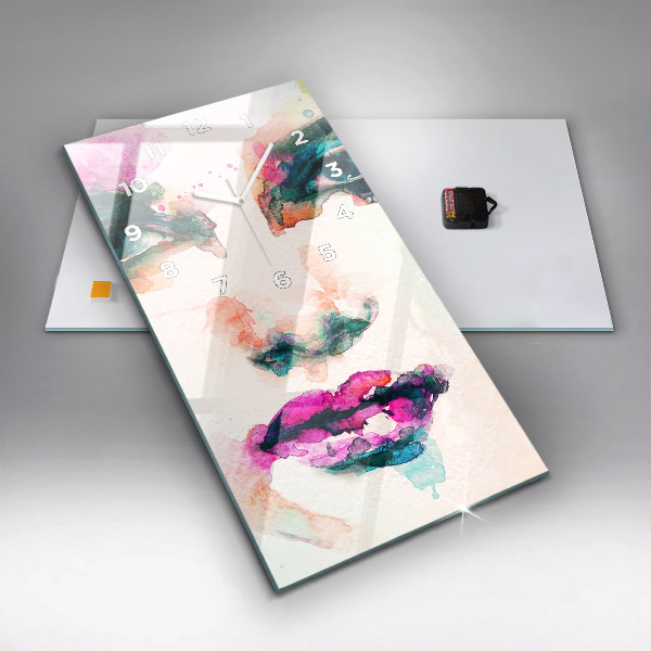 Horloge rectangulaire verticale Visage de femme abstrait