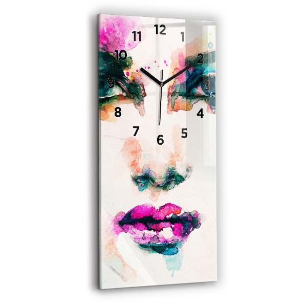 Horloge rectangulaire verticale Visage de femme abstrait