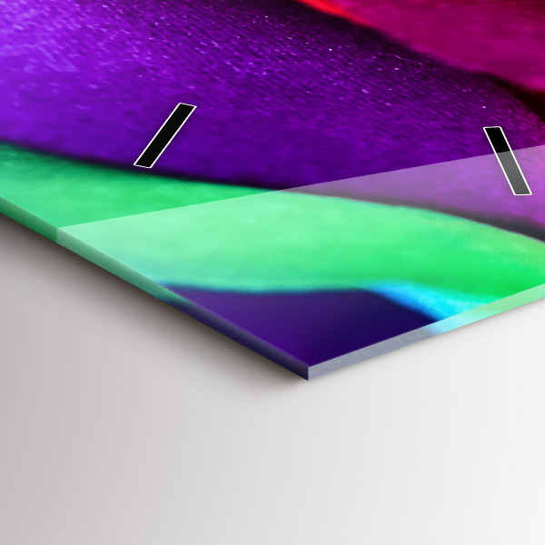 Horloge rectangulaire verticale Rose arc-en-ciel