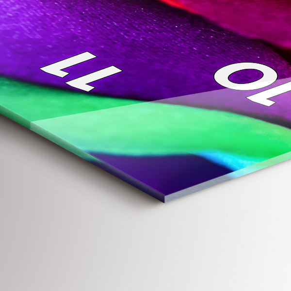 Horloge rectangulaire verticale Rose arc-en-ciel