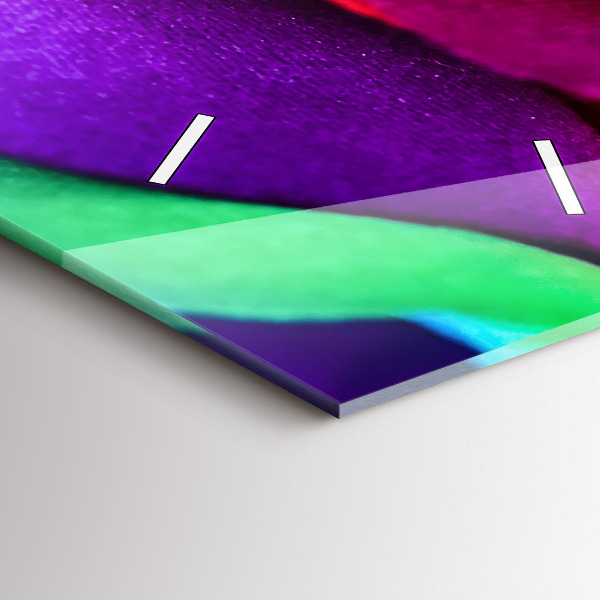 Horloge rectangulaire verticale Rose arc-en-ciel