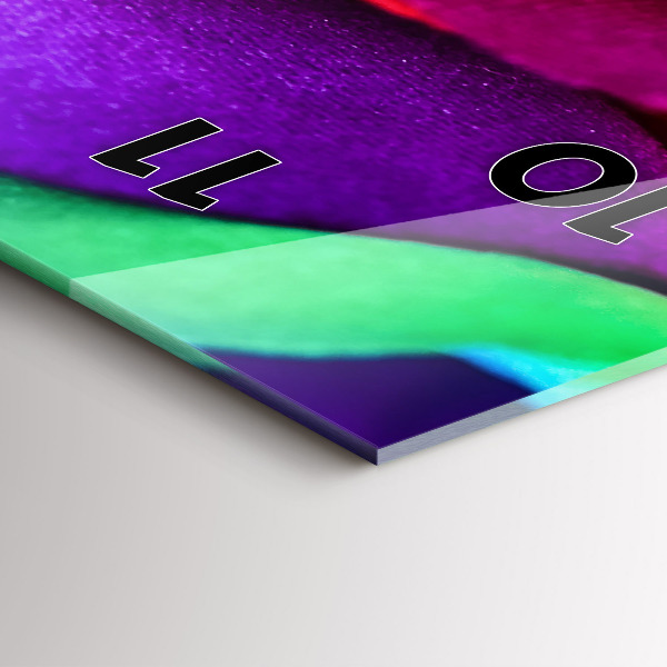 Horloge rectangulaire verticale Rose arc-en-ciel