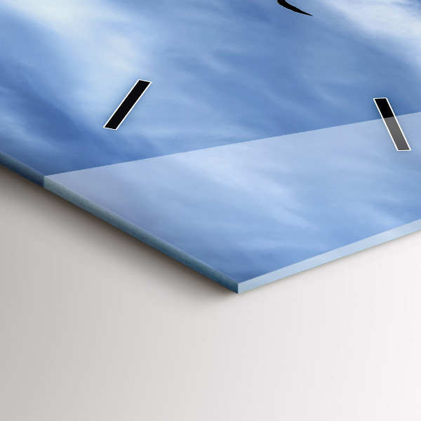 Horloge rectangulaire verticale Coucher de soleil sur le lac