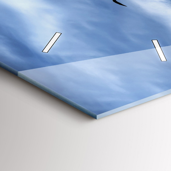 Horloge rectangulaire verticale Coucher de soleil sur le lac