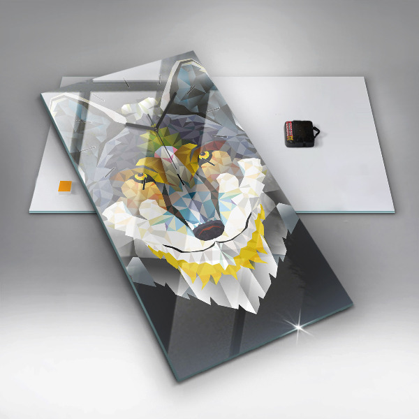 Horloge rectangulaire verticale Tête de loup