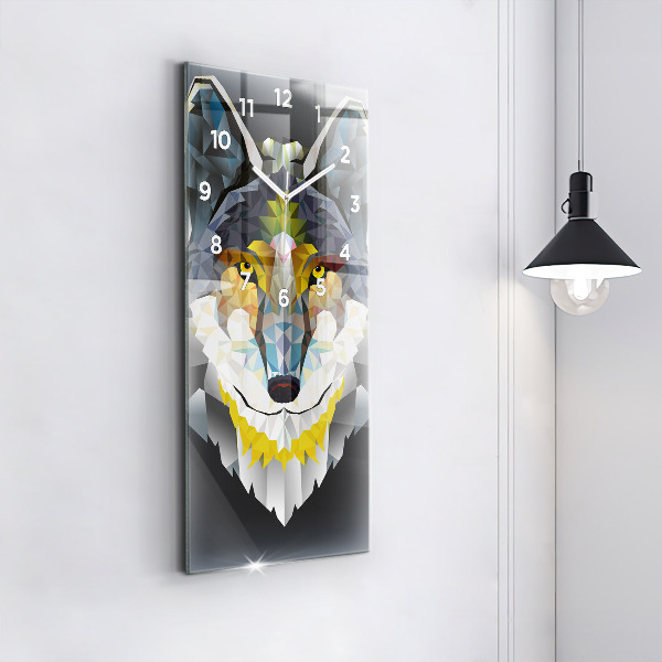 Horloge rectangulaire verticale Tête de loup