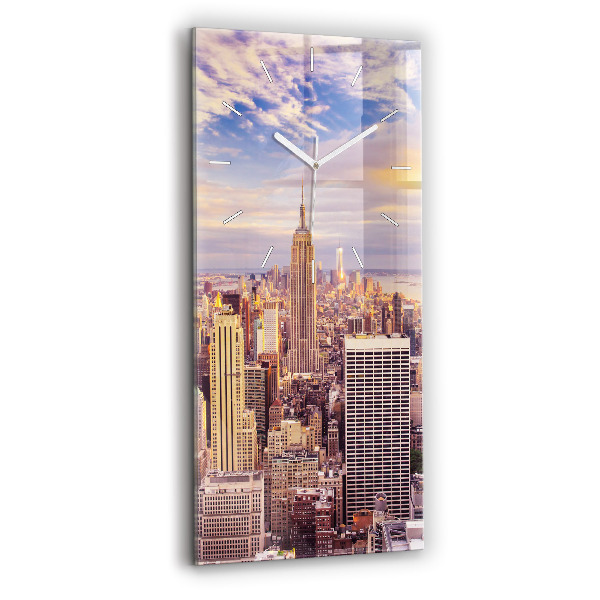 Horloge rectangulaire verticale Coucher de soleil à New York
