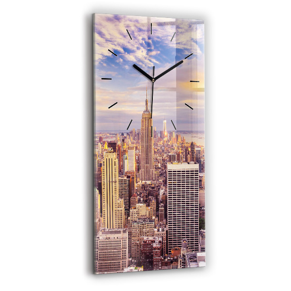 Horloge rectangulaire verticale Coucher de soleil à New York