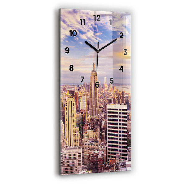 Horloge rectangulaire verticale Coucher de soleil à New York