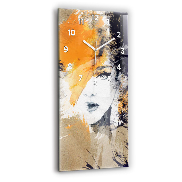 Horloge rectangulaire verticale 'Portrait d''une femme abstrait'