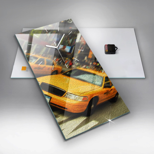 Horloge rectangulaire verticale Les taxis de New York