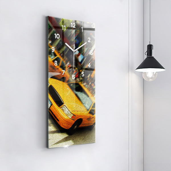 Horloge rectangulaire verticale Les taxis de New York