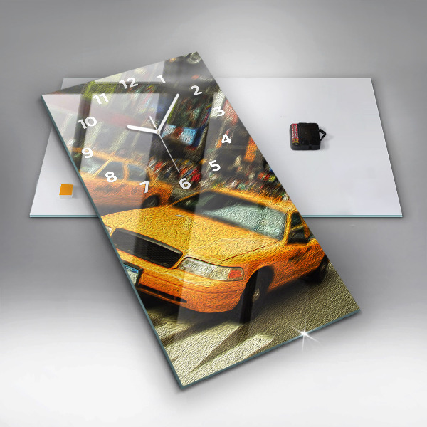 Horloge rectangulaire verticale Les taxis de New York