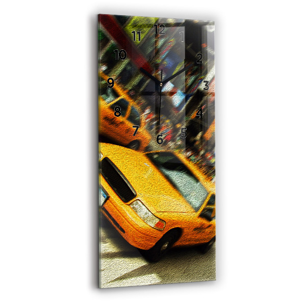 Horloge rectangulaire verticale Les taxis de New York