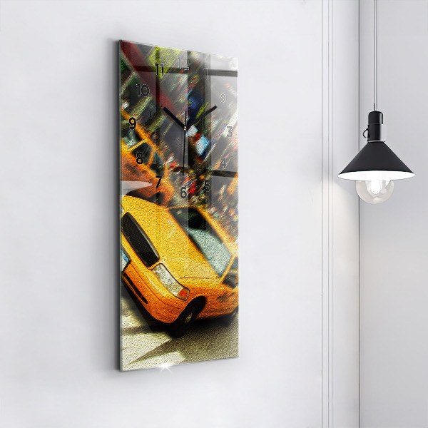 Horloge rectangulaire verticale Les taxis de New York