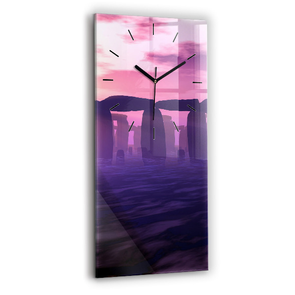 Horloge rectangulaire verticale Coucher de soleil à Stonehenge