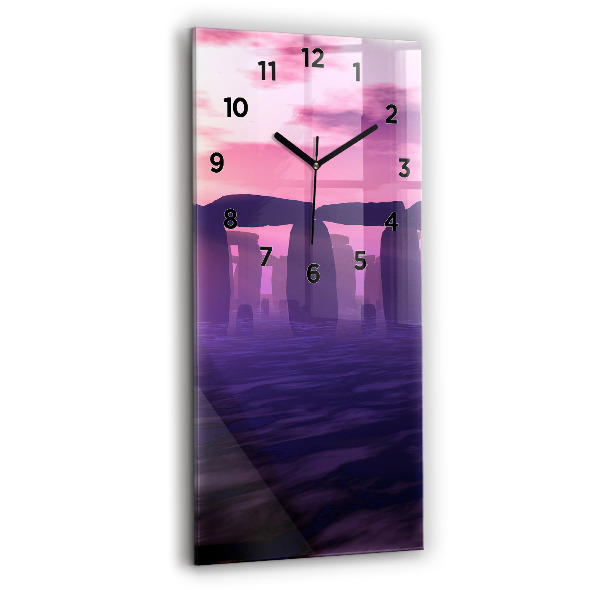 Horloge rectangulaire verticale Coucher de soleil à Stonehenge