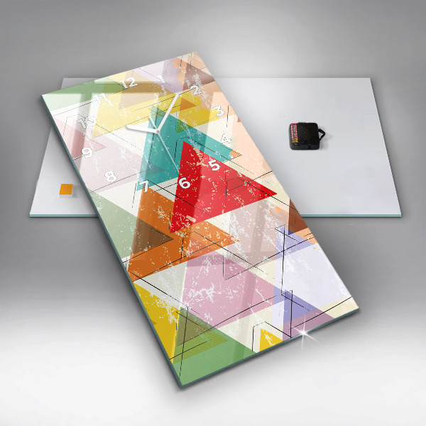 Horloge rectangulaire verticale Triangles géométriques