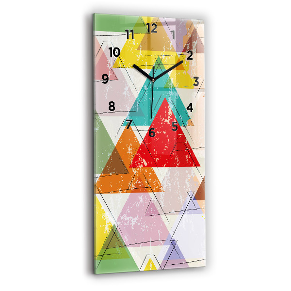 Horloge rectangulaire verticale Triangles géométriques