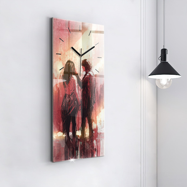 Horloge rectangulaire verticale Jeune couple amoureux