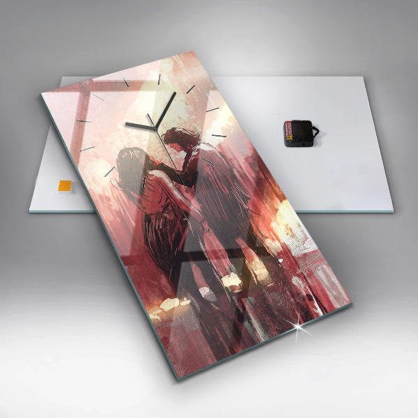 Horloge rectangulaire verticale Jeune couple amoureux