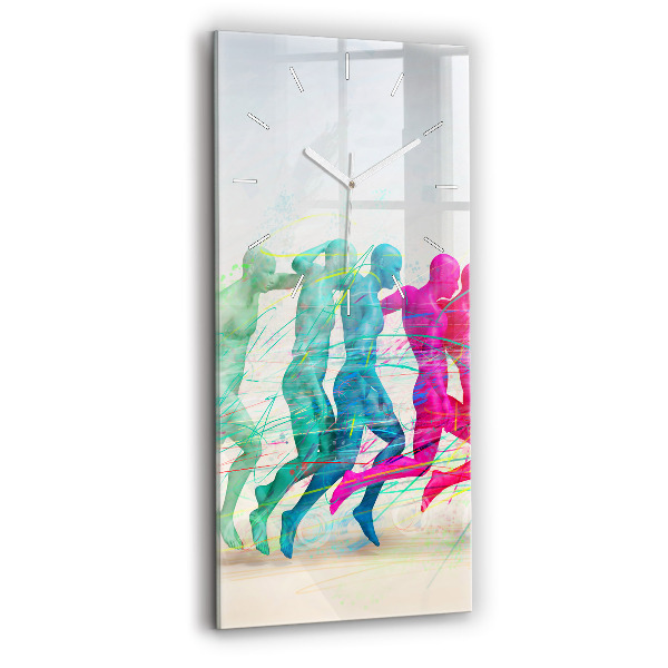 Horloge rectangulaire verticale Des gens colorés