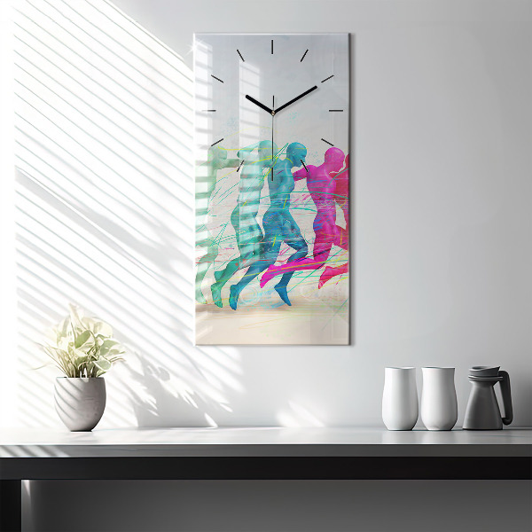 Horloge rectangulaire verticale Des gens colorés