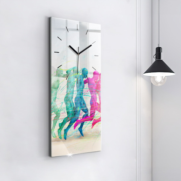 Horloge rectangulaire verticale Des gens colorés